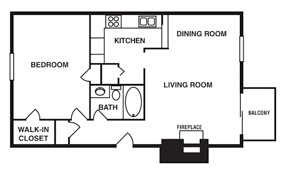Floor Plan  1 Bedroom/1 Bathroom