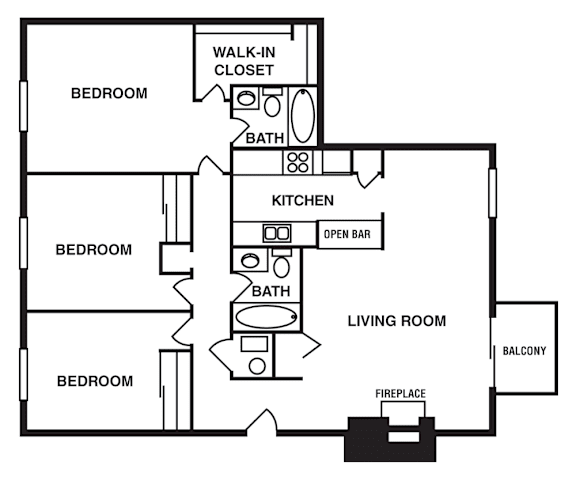 Floor Plan  3 Bedroom/2 Bathroom