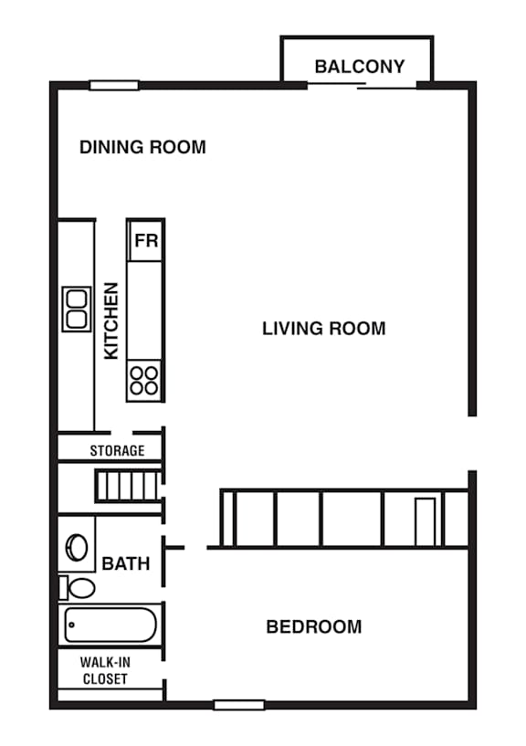 Floor Plan  1 Bedroom/1 Bathroom