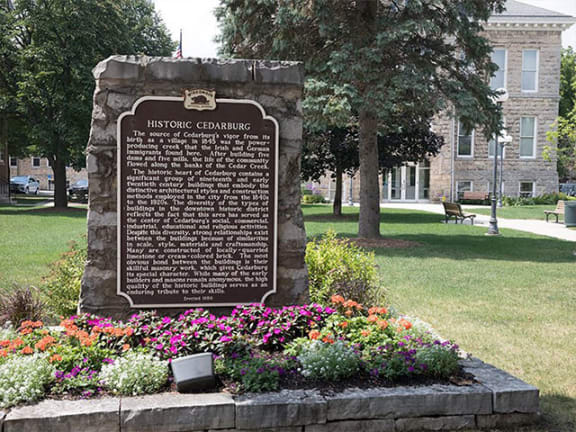 Welcome Signage at Cedar Place Apartments, Cedarburg