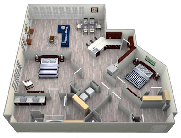 10B Floor Plan at The Landmark, New Braunfels, 78130