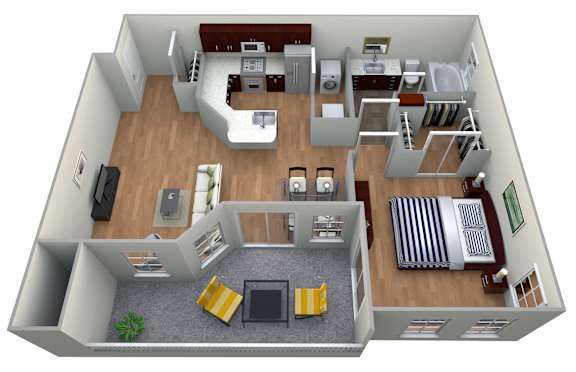1A Floor Plan at The Landmark, Texas