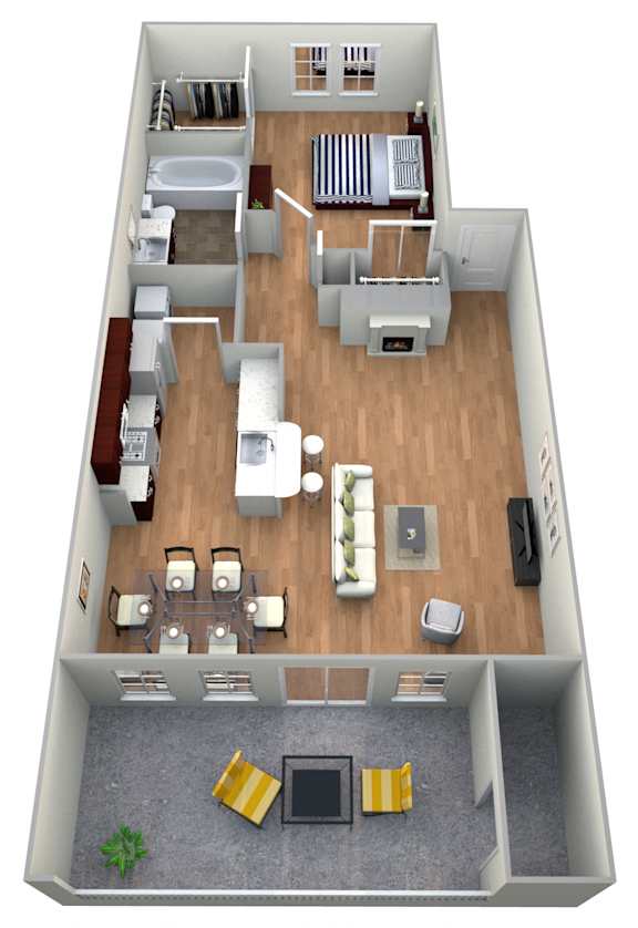1B Floor Plan at The Landmark, Texas, 78130