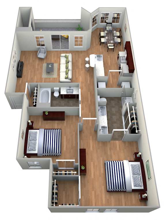 2A Floor Plan at The Landmark, New Braunfels, TX, 78130