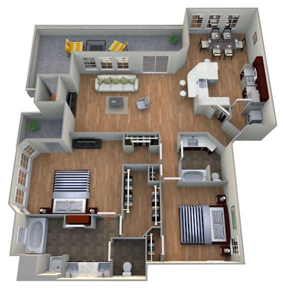 2C Floor Plan at The Landmark, New Braunfels