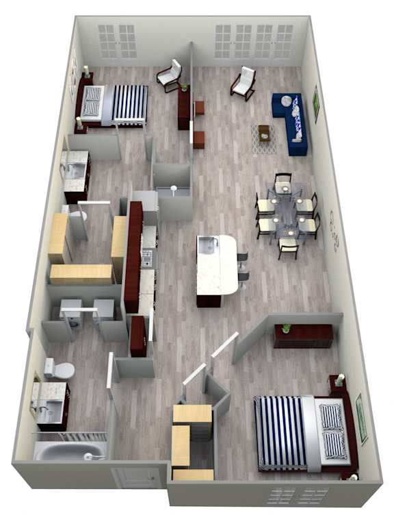 8B Floor Plan at The Landmark, New Braunfels, TX, 78130