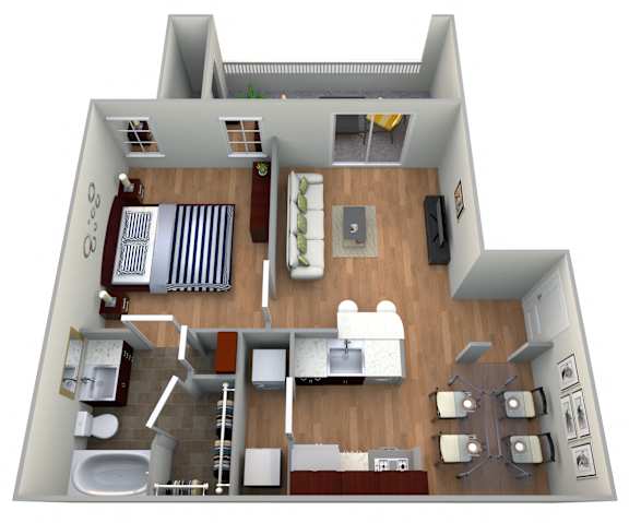 A1 Floor Plan at The Landmark, New Braunfels, Texas