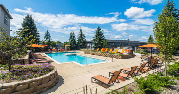 Resort Style Swimming Pool at Axis at Westmont, Illinois
