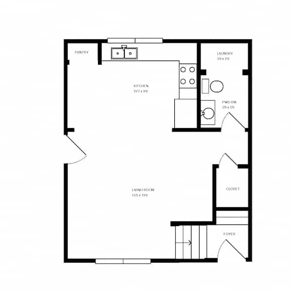 2 Bedroom Floor Plan at Virginia Park, Colorado, 80226