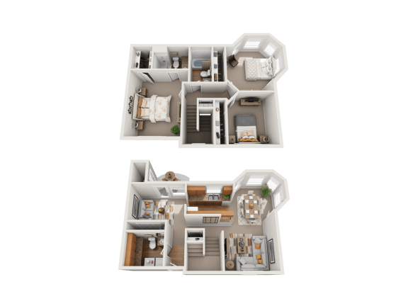 3 Bed 2 Bath Floor Plan  at Quail Springs, Washington