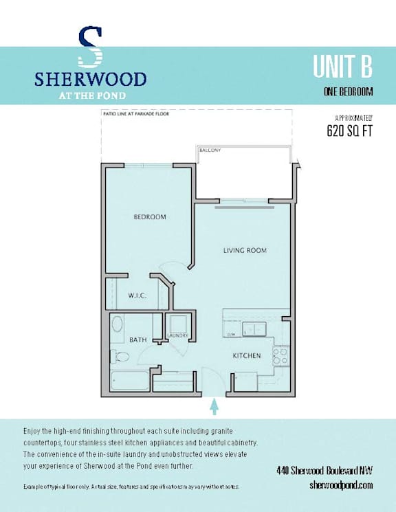 Floor Plan One Bedroom + 1 Bath