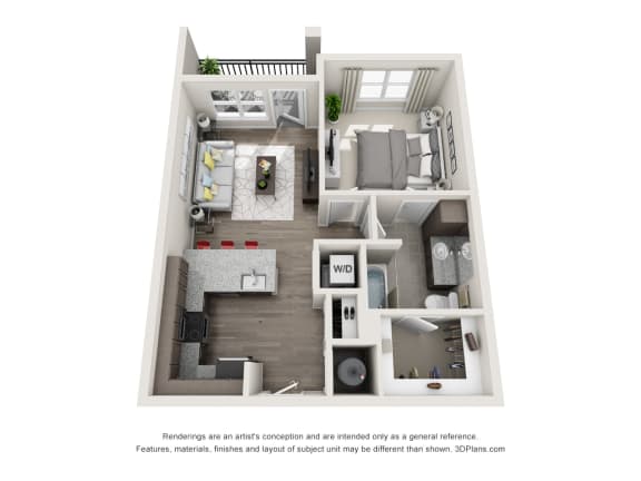 The Carlyle Floor Plan at Beckett Farms Apartments, PRG Real Estate Management, Fort Mill, SC, 29715