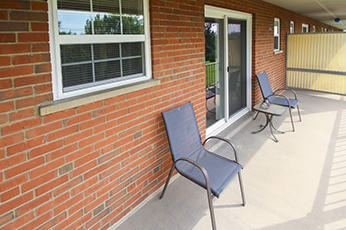This is a photo of the patio at Lake of the Woods Apartments in Cincinnati, OH.