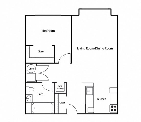 Floor Plan  Renaissance Station North Apartments Attleboro MA One Bedroom