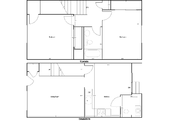 2 Bedroom 2 Bath Floor Plan at The Retreat, Sumner, Washington