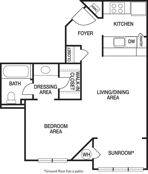 Studio - 1 Bathroom