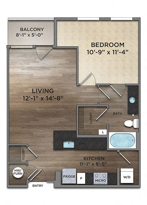 A4-2 Floor Plan at The Nicholas, Ohio