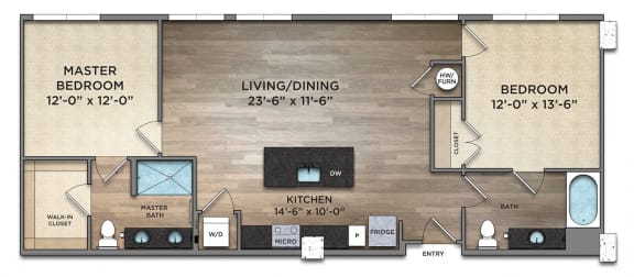 B4-0 FloorPlan at The Nicholas, Columbus, OH