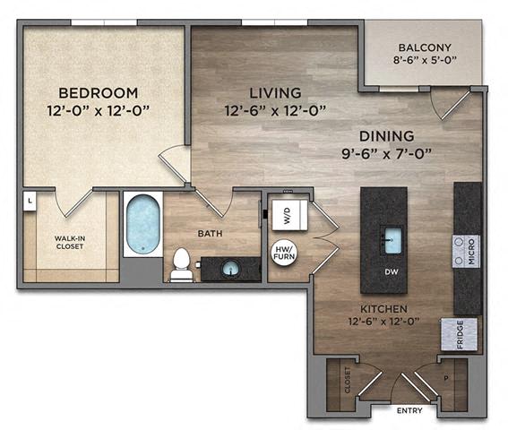 A80_2_FloorPlan at The Nicholas, Ohio, 43215