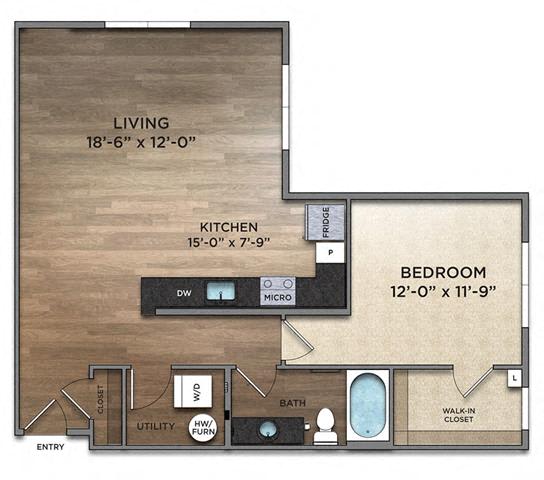 A90_2_FloorPlan at The Nicholas, Columbus, OH, 43215
