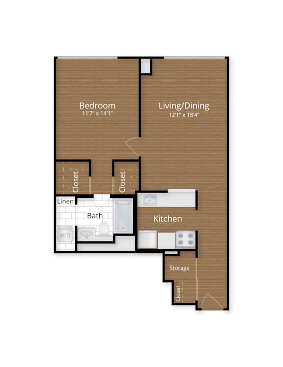 1 bed 1 bath A at Lenox Club Apartments, Virginia