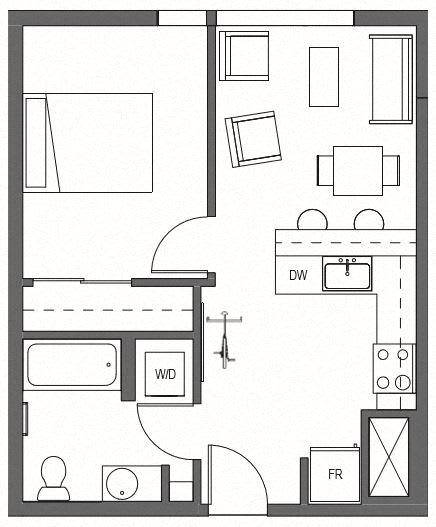 One Bedroom A1 at Decibel on 12th, Seattle, 98122