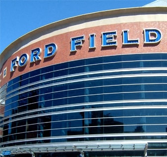 Ford Field entrance at The Village of Hyde Park, Detroit, 48207