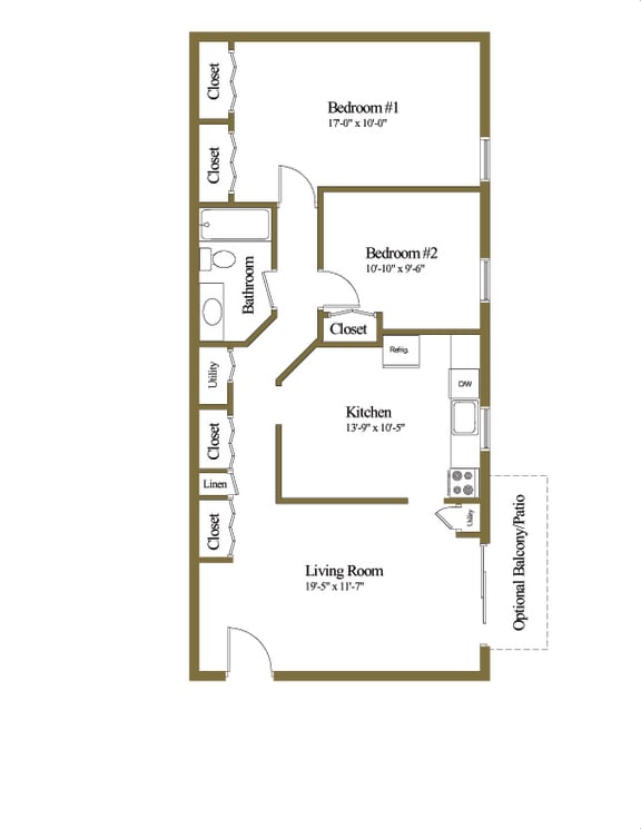 floor plan of a 1 bedroom apartment at the residences at silver hill in suitland, md