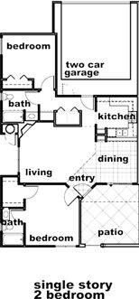 2 Bedrooms and 2 Bathrooms Floor Plans at Lotus Villas, Bakersfield, CA
