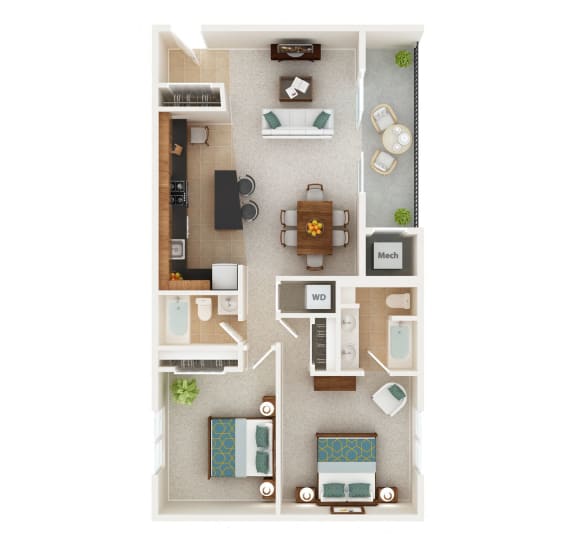 Magothy Floor Plan at Spa Cove Apartments, Annapolis
