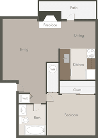 Floor Plan  1 Bed 1 Bath Floor Plan at Northpoint Apartments, Tacoma, 98407