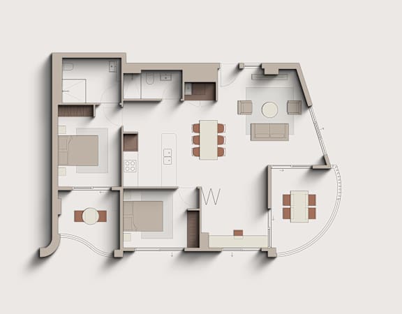 A floor plan of a house with labeled rooms.