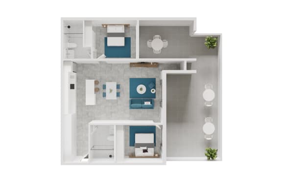 a floor plan of a bedroom apartment with a bathroom and a living room