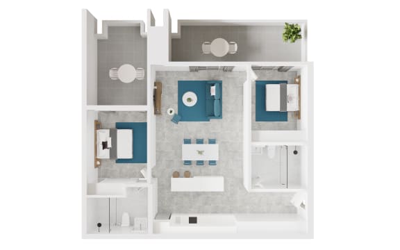 a floor plan of a bedroom apartment with a bathroom and a living room