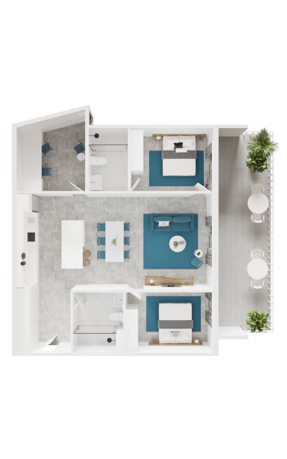 a floor plan of a bedroom apartment with a bathroom and a living room