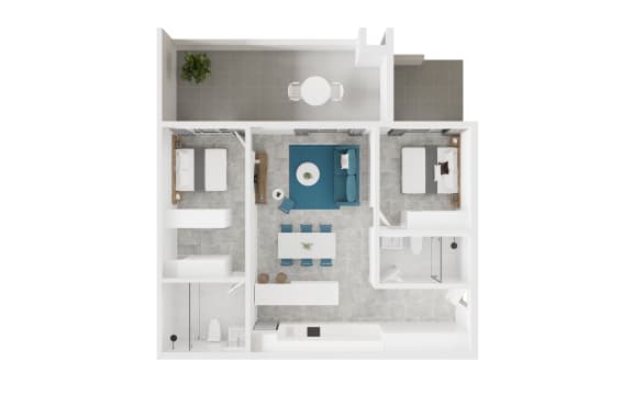 a floor plan of a bedroom apartment with a bathroom and a living room