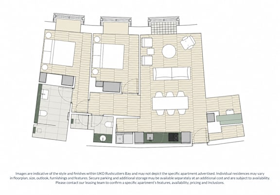 A floor plan of a residential building with multiple apartments.