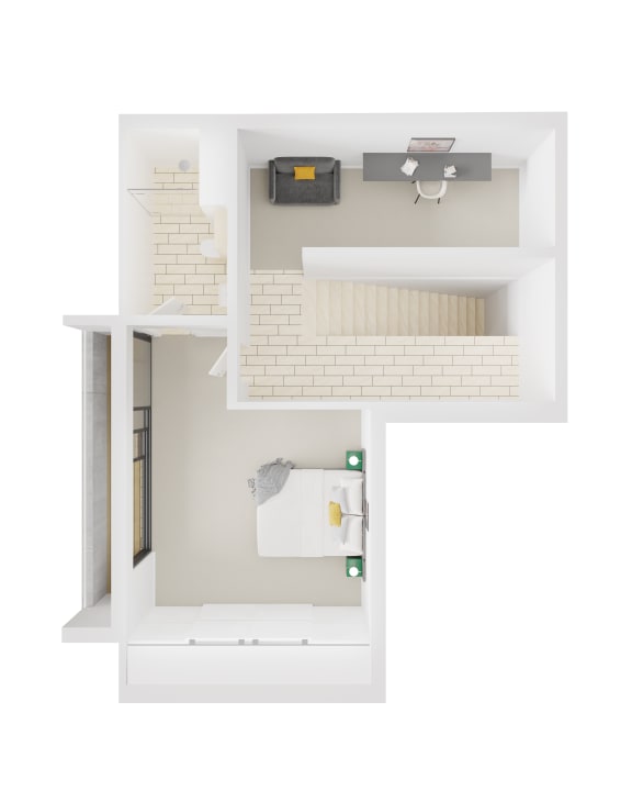 a floor plan of a house with a bedroom and a bathroom