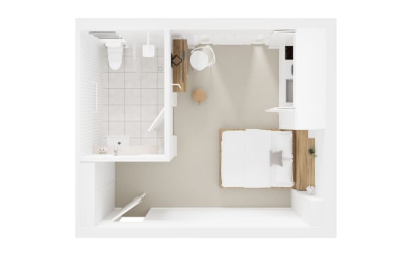 a rendering of a bathroom with a sink and a toilet and a mirror