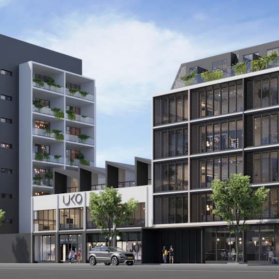 an artist s impression of plans for a new apartment building on the corner