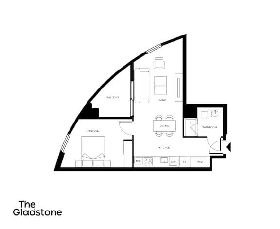 A black and white diagram of a house layout with labeled rooms.