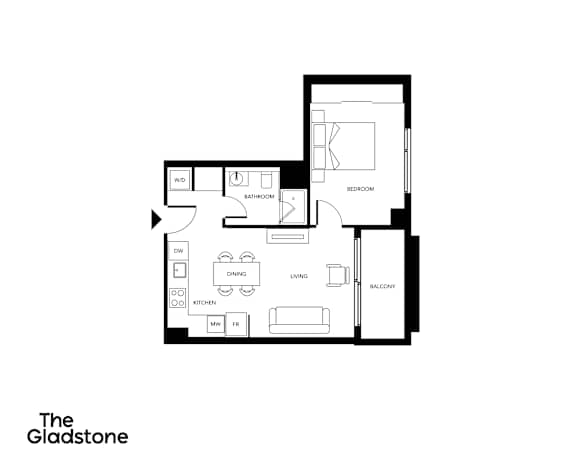 A black and white floor plan of a house layout.
