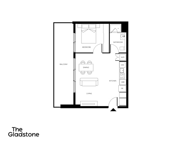 A black and white floor plan of a house layout.