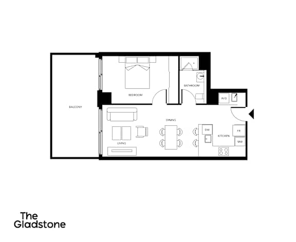 A black and white floor plan of a house layout.