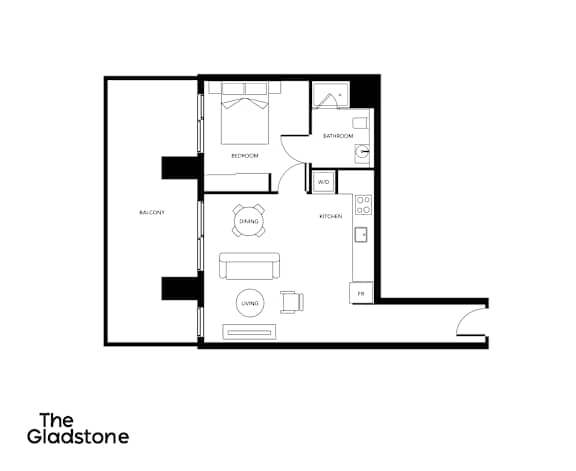 A black and white floor plan of a house layout.