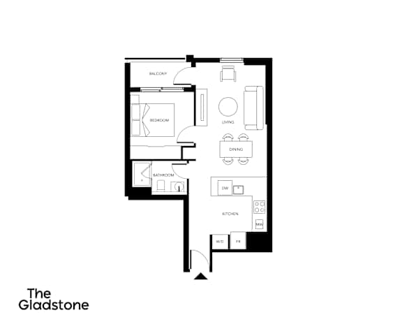 A black and white image of a floor plan for a home.