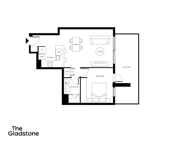A black and white floor plan of a house layout.