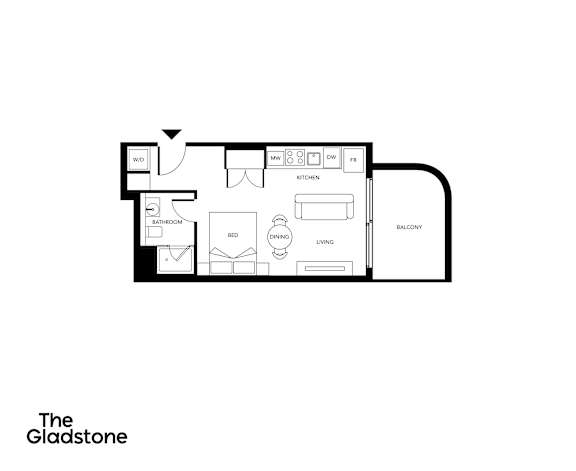 A black and white floor plan of a house layout.