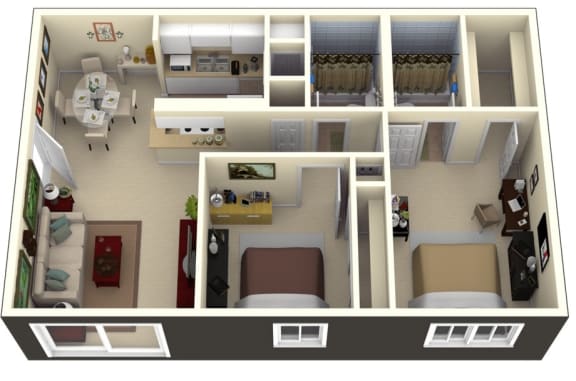 a floor plan of a 1 bedroom apartment at the crossings at white marsh apartments in white marsh