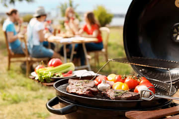People enjoying BBQ